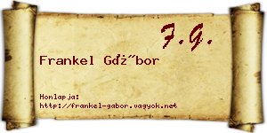 Frankel Gábor névjegykártya